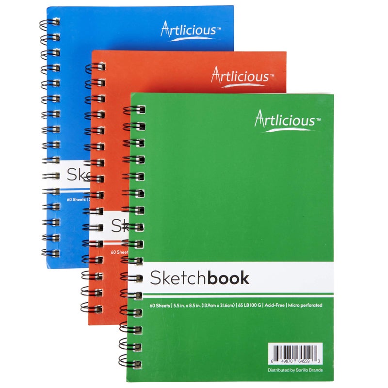 Artlicious Sketch Book 6 Pack - 5.5" x 8.5", 360 Sheets Sketch Books, Drawing Notebook, Sketchbook for Drawing Art - Image 3